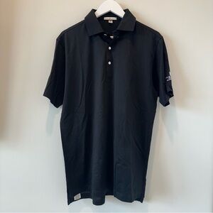 Peter Millar Golf Polo Short Sleeve Black Shirt 100% Cotton Small Country Club